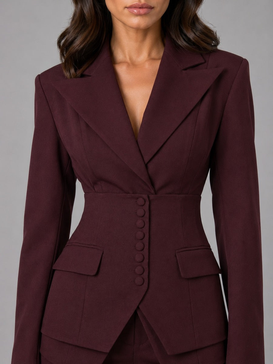 Ainara | Traje Cintura Entallada y Pantalón Palazzo
