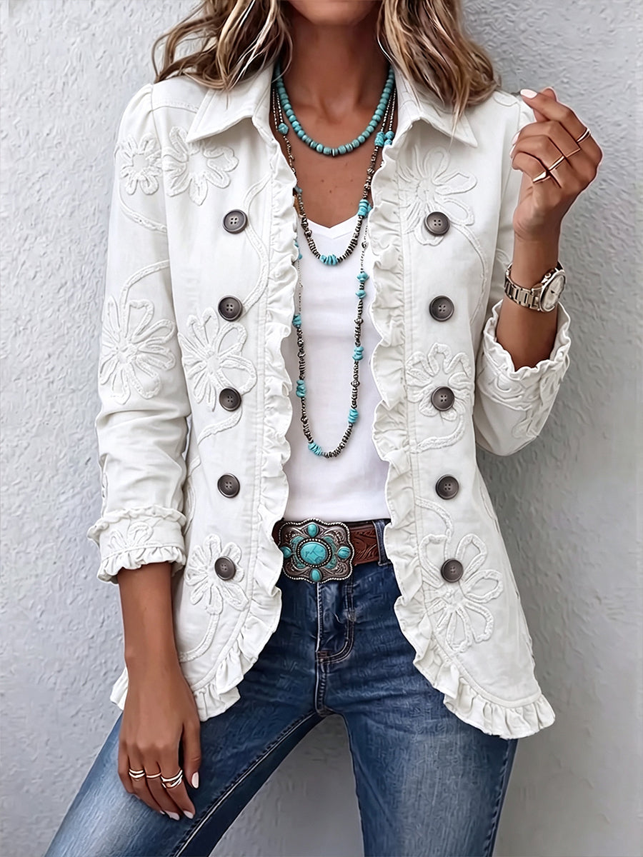 Chaqueta Ainara Edición Bordado Marfil
