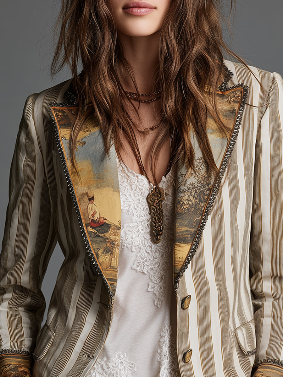 Blazer Ainara Edición Boho Rayas