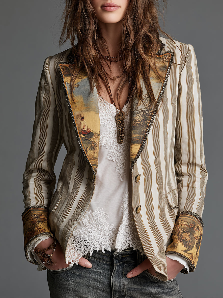 Blazer Ainara Edición Boho Rayas