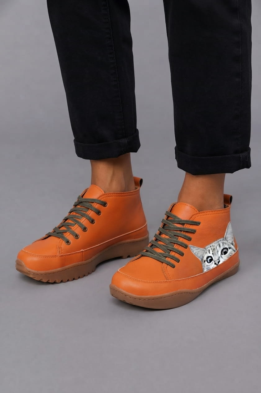 Camilla | Botines de cuero para amantes de los gatos