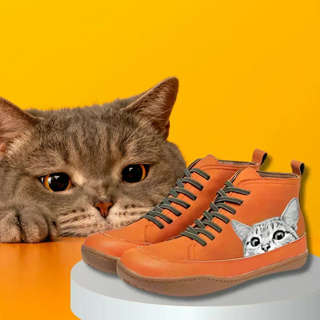 Camilla | Botines de cuero para amantes de los gatos