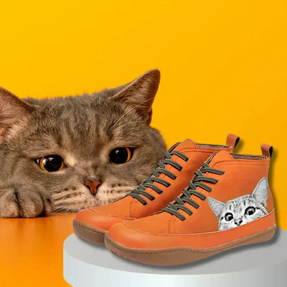 Camilla | Botines de cuero para amantes de los gatos