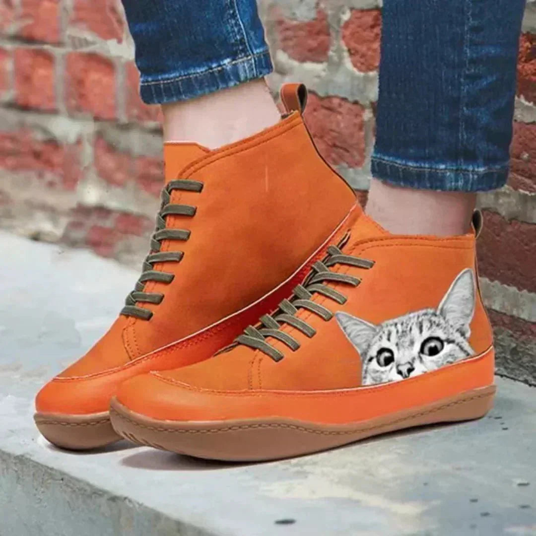 Camilla | Botines de cuero para amantes de los gatos