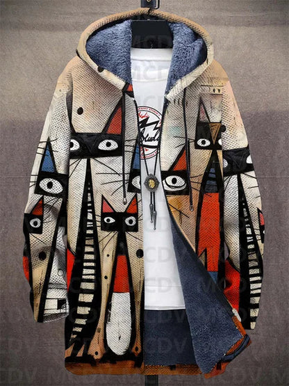 Reuben | Cárdigan con capucha de estampado artístico