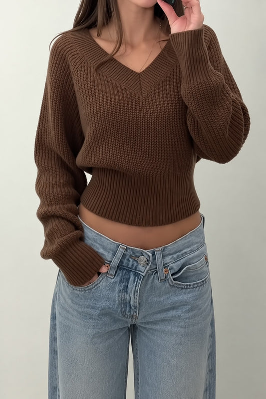 Ainara | Jersey crop – Chocolate