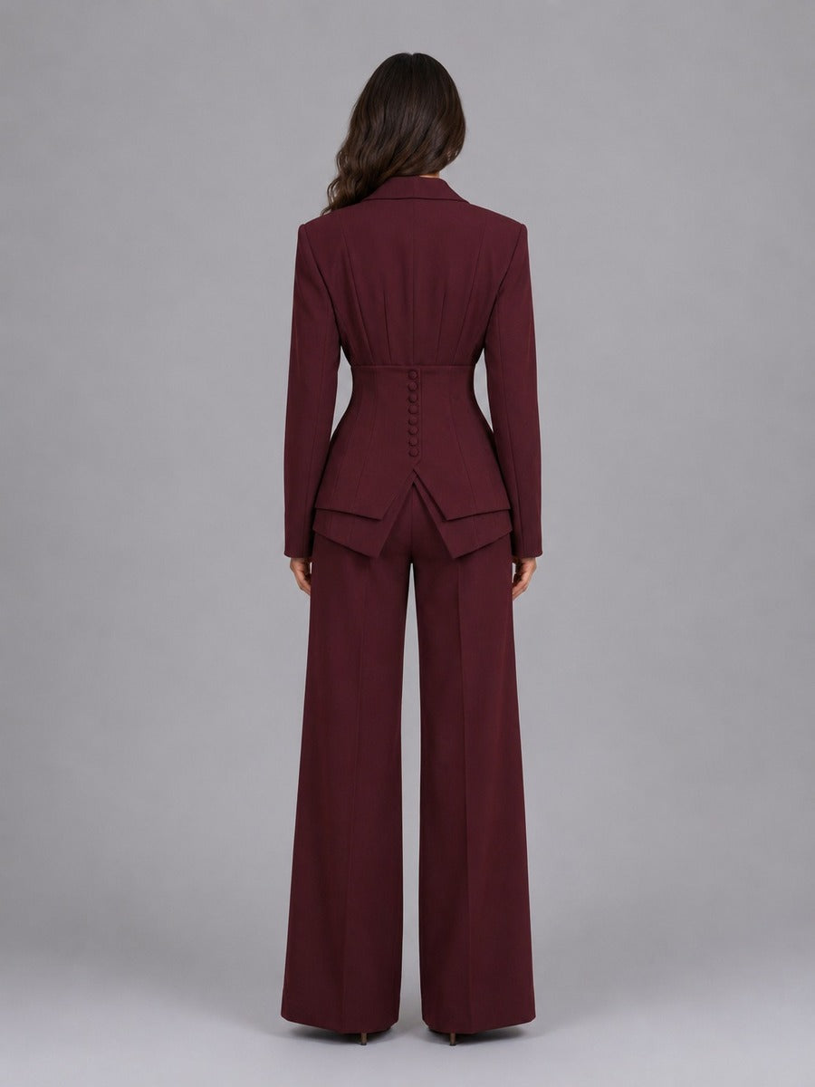 Ainara | Traje Cintura Entallada y Pantalón Palazzo