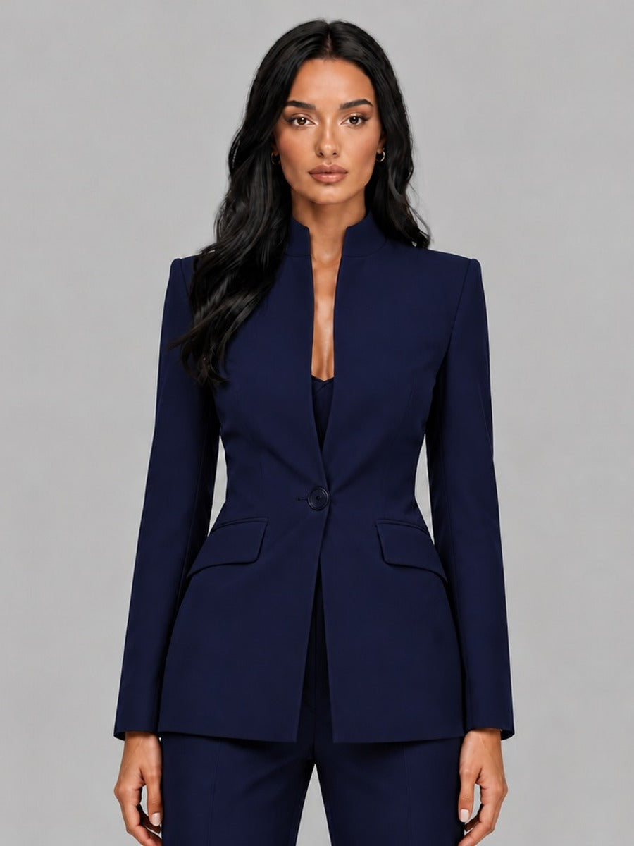 Ainara | Traje Blazer Entallado y Pantalón Acampanado