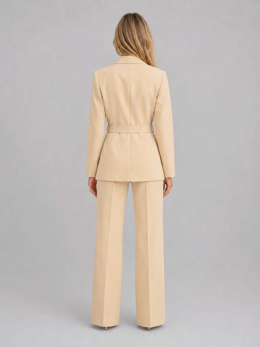 Ainara | Traje Cuello Chal con Cinturón