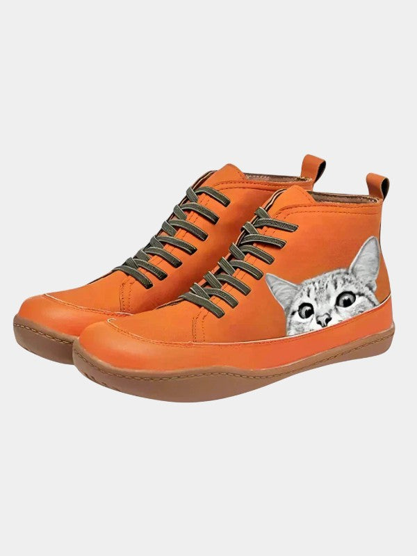 Camilla | Botines de cuero para amantes de los gatos