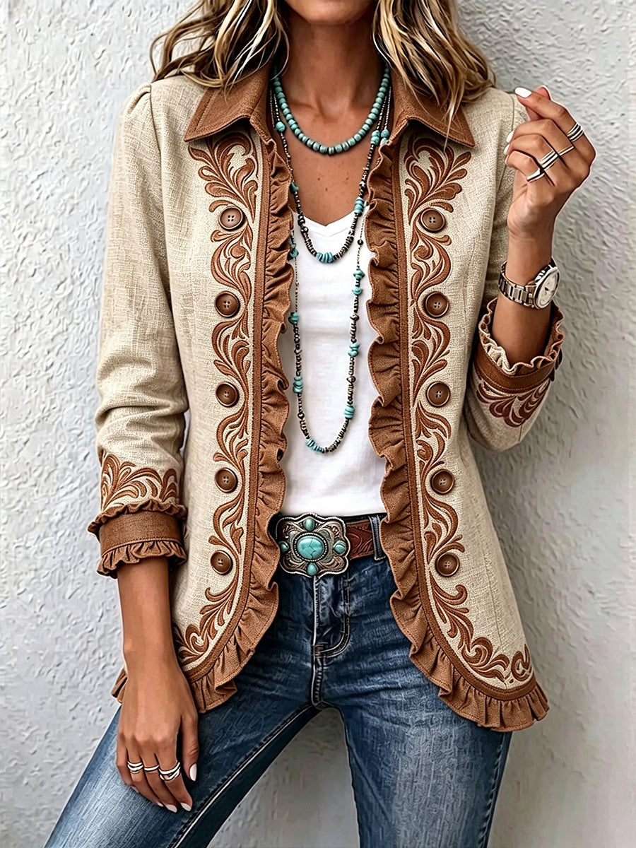 Chaqueta Ainara Edición Bordado Tostado