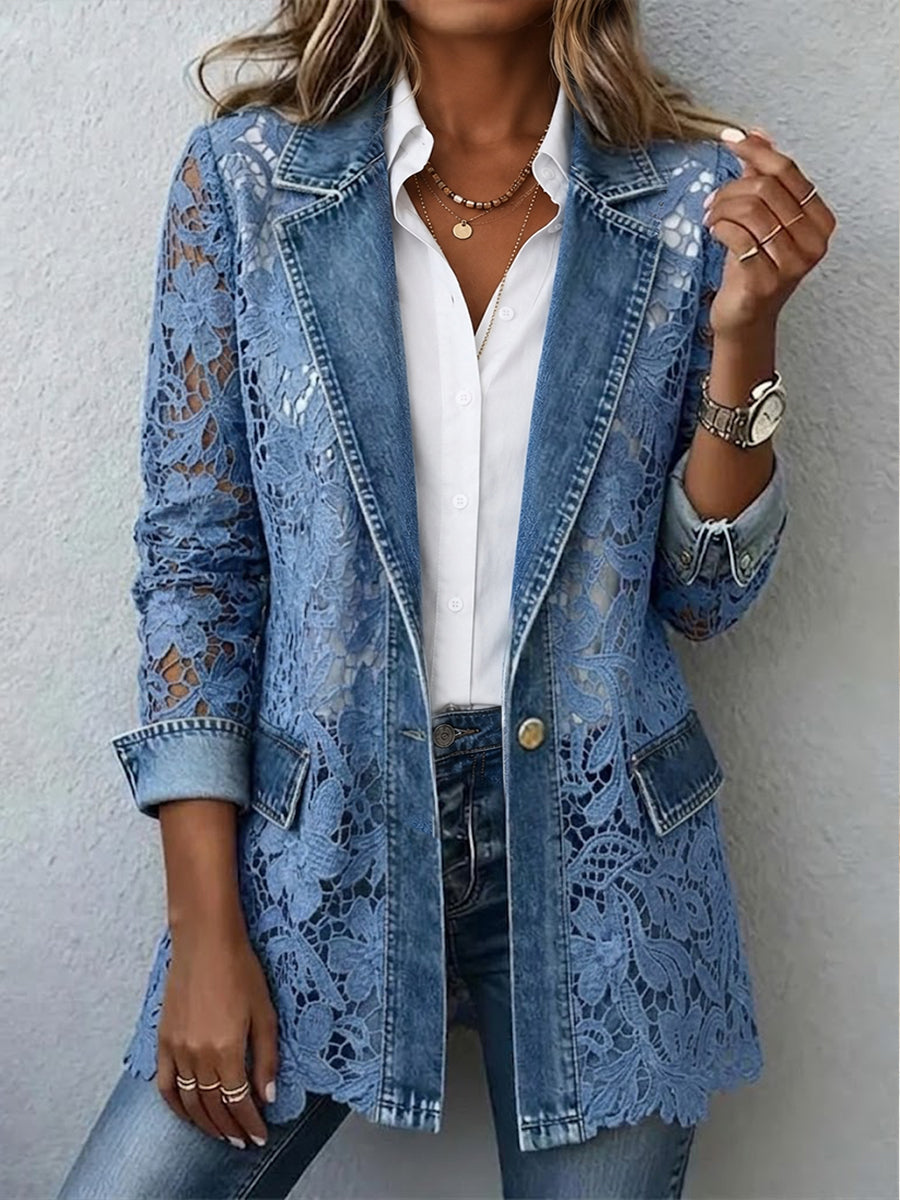 Alicia™ | Blazer con Encaje Floral
