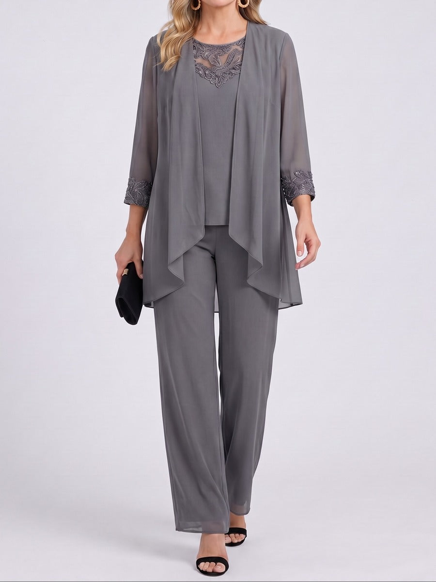Ainara | Conjunto 3 Piezas con Chaqueta de Gasa