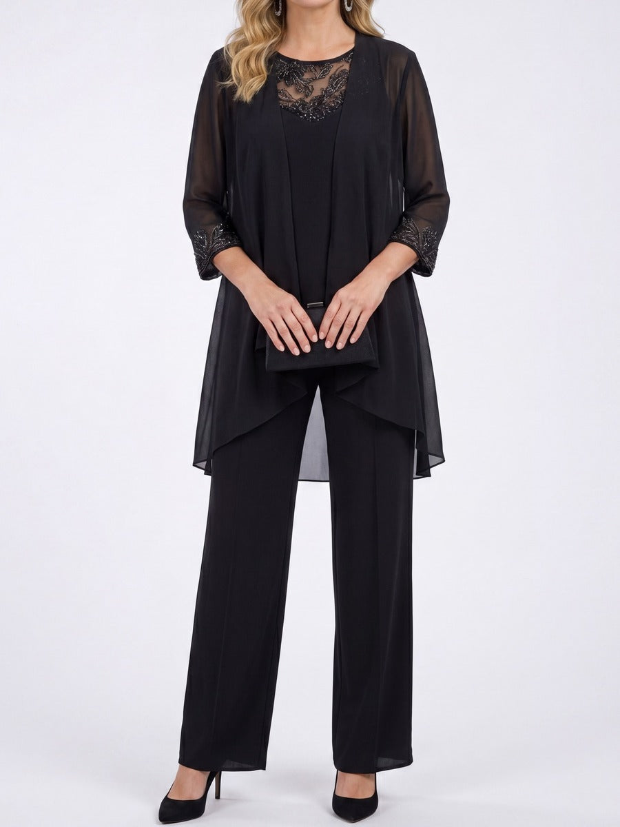 Ainara | Conjunto 3 Piezas con Chaqueta de Gasa