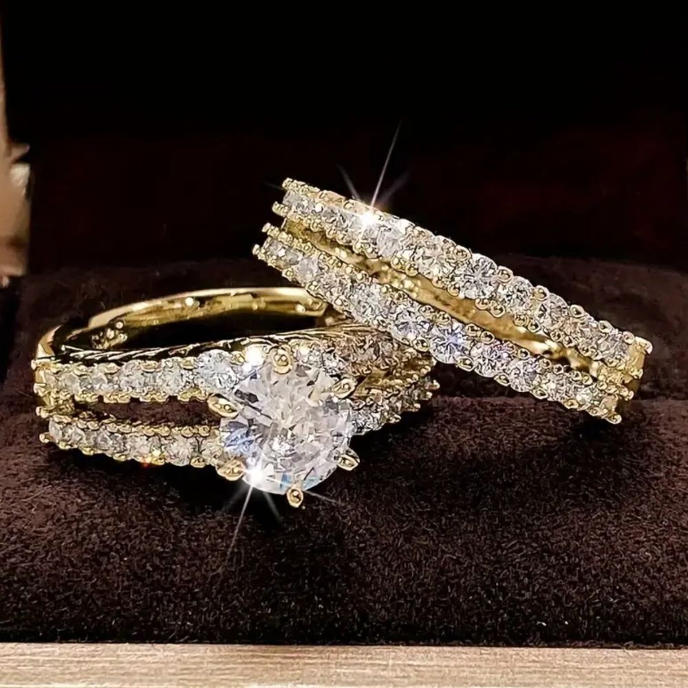 Set de Anillos de Diamantes Brillo Eterno