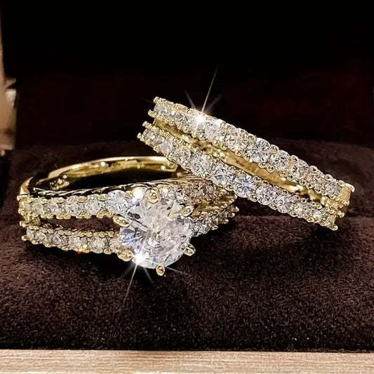 Set de Anillos de Diamantes Brillo Eterno