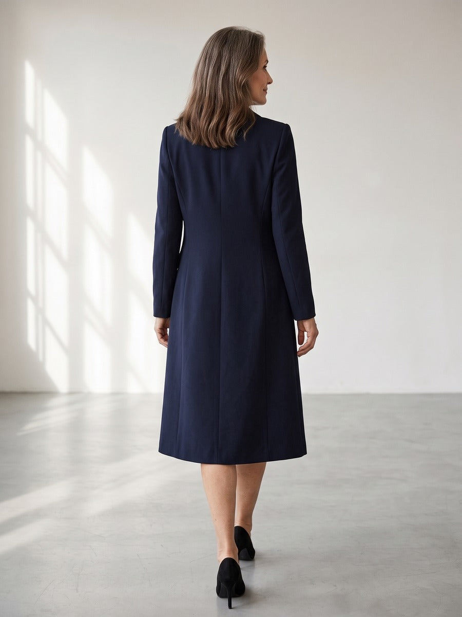 Ainara | Blazer Largo y Vestido con Botones Dorados